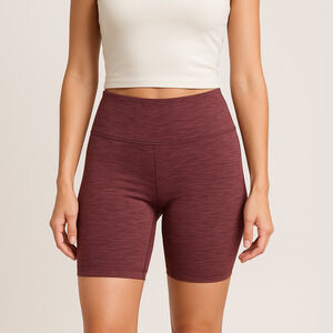 prAna Kimble Short M Flannel Heather High Rise Yoga Biker Shorts NWT